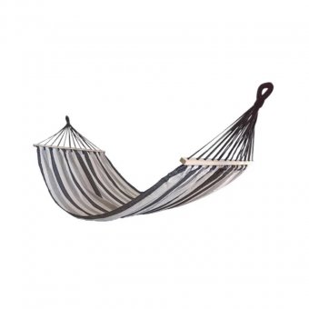 Hamac suspendat cu dungi Alb Negru 200x100 cm, max 100 Kg