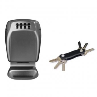 Pachet format din Cutie metalica pentru chei, cifru mecanic, 105x46x135 mm, Zinc si Organizator chei