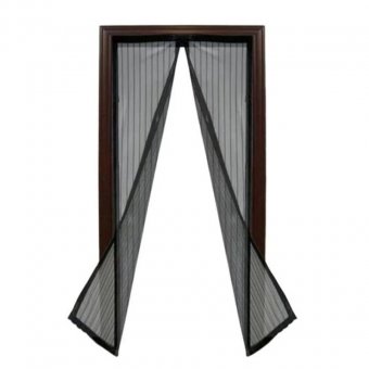Plasa usa insecte, inchidere magnetica 220X100 + pioneze, negru