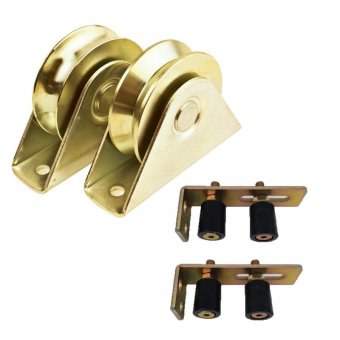 Set 2 Role pentru porti culisante, diametru rola 8 cm, pentru cornier + set de ghidare