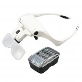 Lupa cu 2 lumini LED, 5 lentile 1.0X-3.5X, Reincarcabile USB