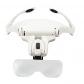 Lupa led tip ochelari, 5 lentile, alba, acumulator 3 baterii AAA