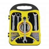 Trusa 7 chei combinate 8-19 mm cu clichet, crom-vanadium